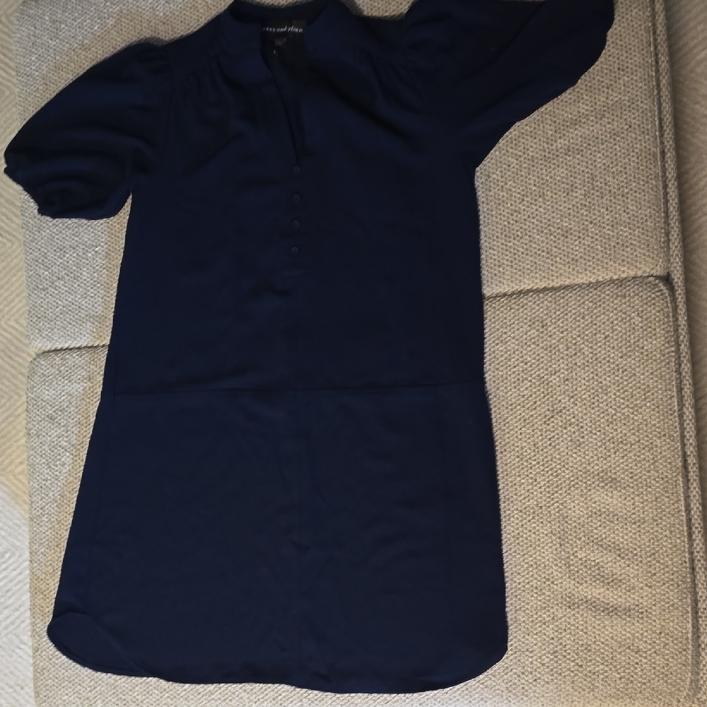 Navy Blue Short Sleeve Dress